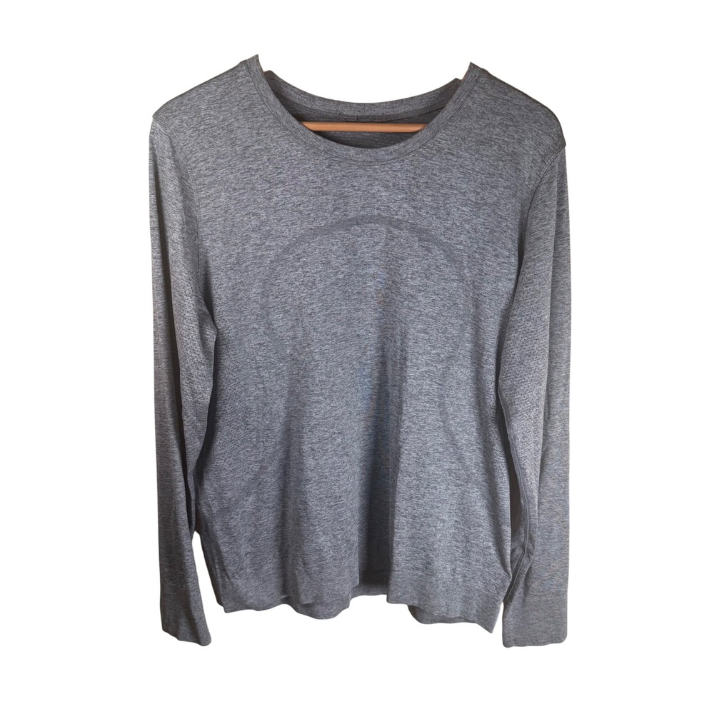 Lululemon Swiftly Tech Long Sleeve Women Size 12 Classic Grey Athletic Shirt‎